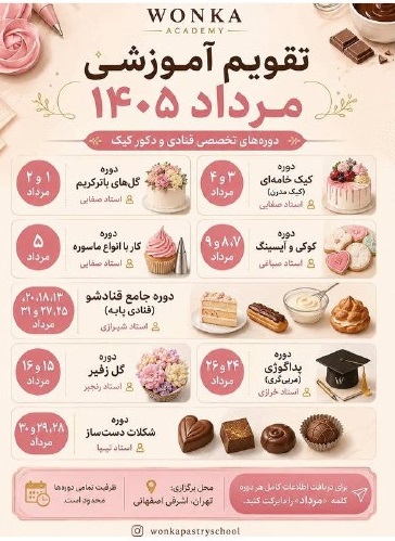 دوره‌های تخصصی قنادی و دکور کیک