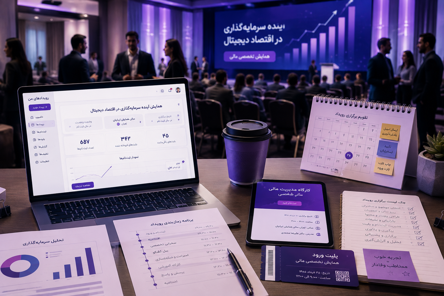 چگونه رویدادهای مالی و آموزشی را حرفه‌ای برگزار کنیم؟ راهنمای جامع برگزاری ایونت از برنامه‌ریزی تا فروش بلیت
